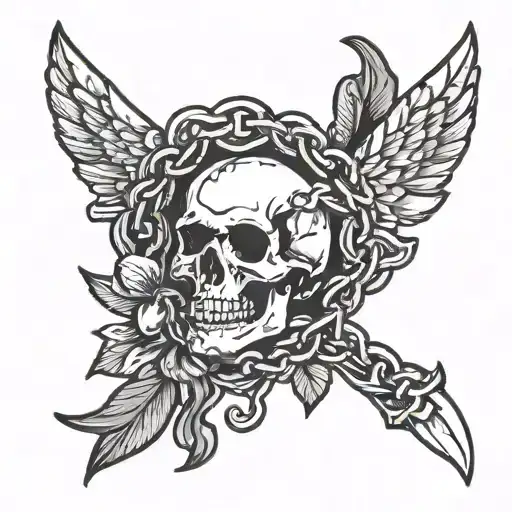 Self Harm Symbolized By Broken Chains