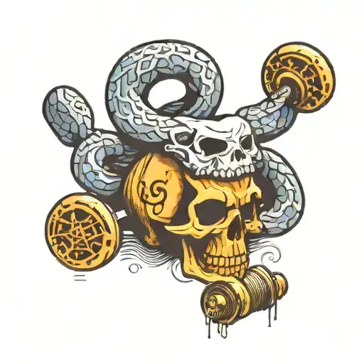 Skull Snake Weight Dumbbell Intertwined