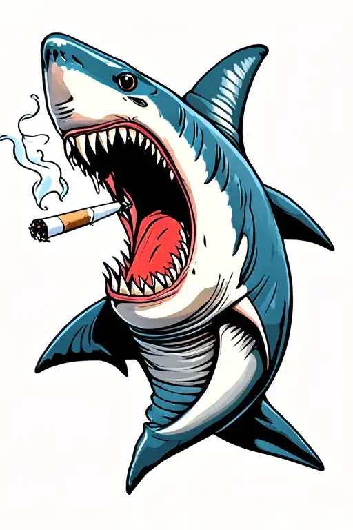 Shark Smoking A Cigarette