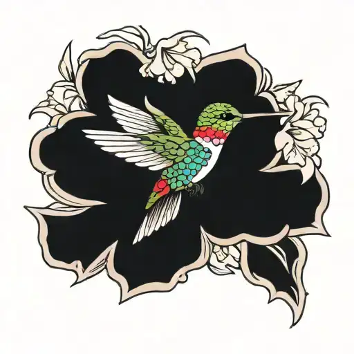 Hummingbird And Carnation Flower