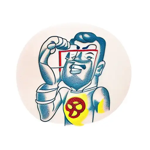 Boxing Guy Seeing Himself Through A Mirror