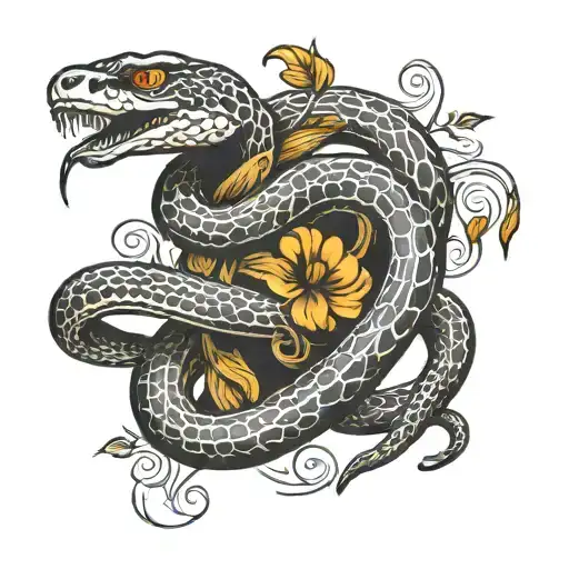 Snake Going Through Hand Trying To