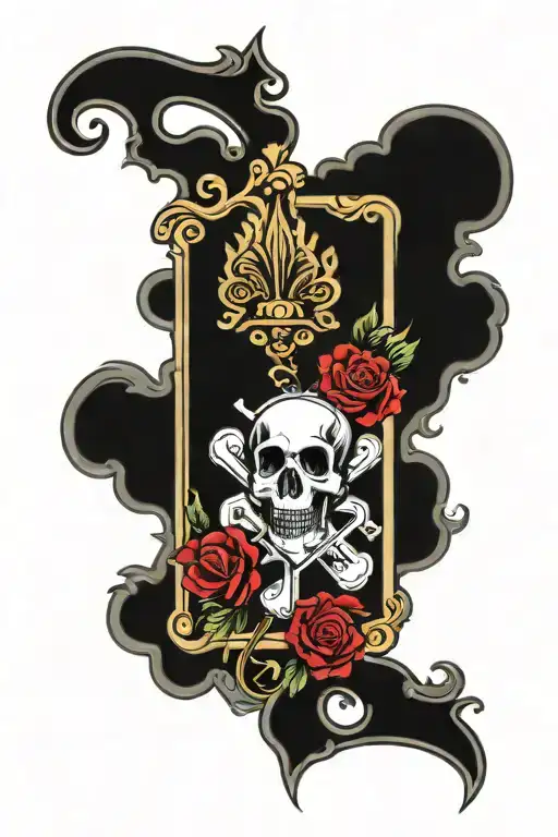 2 Of Clubs Card With Gothic Frame With Image