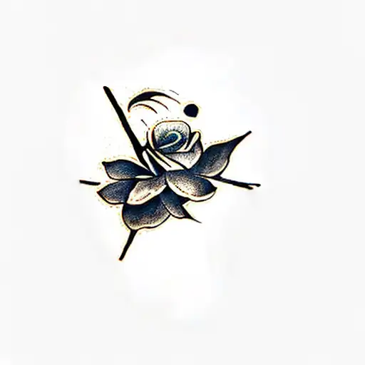 A Flower On A Black Background