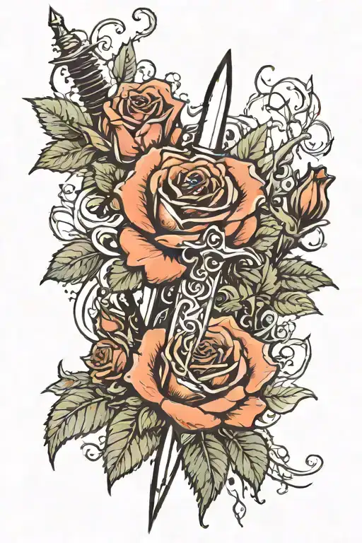 Moorland Forest With A Dagger Which Pierces A Rose Which And Abandon
