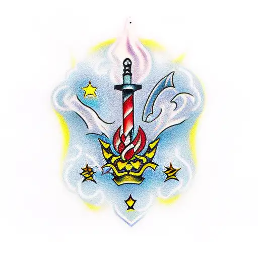 Dagger With Color Smoke