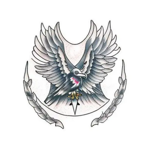 Raven Wings With Nordic Compass