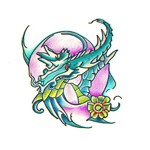 Dragon Tail With Flowers