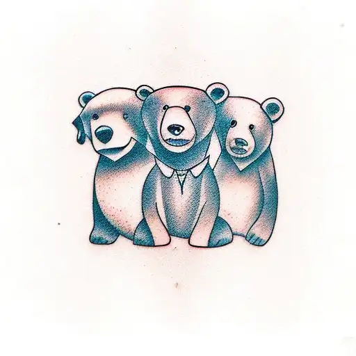 3 Bears 3 Dog In The Forest