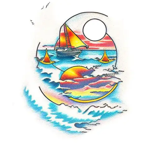 A Sunset Over The Mediterranean Sea