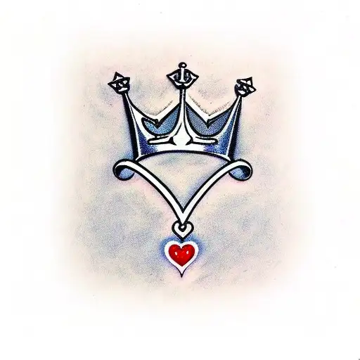 Heart With Crown And Arrows