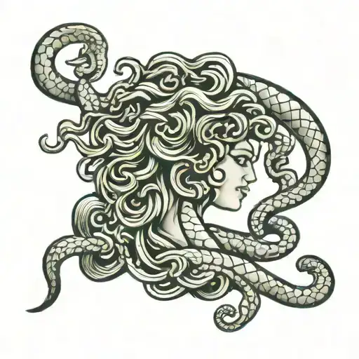 Medusa Head With Snake Hair
