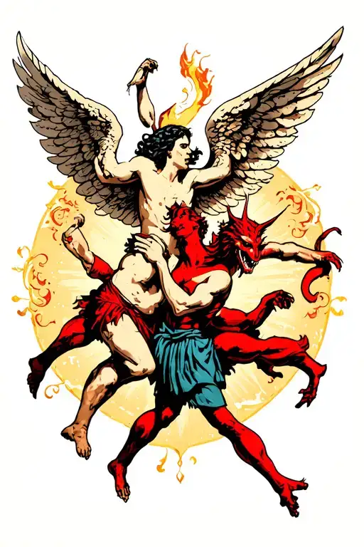 Angel And Demon Fight Scene