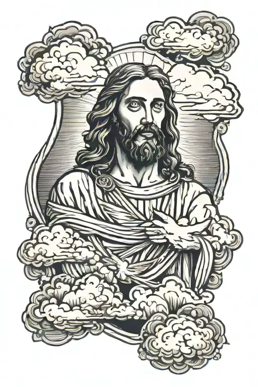 Jesus And Clouds Horizontally Forearm