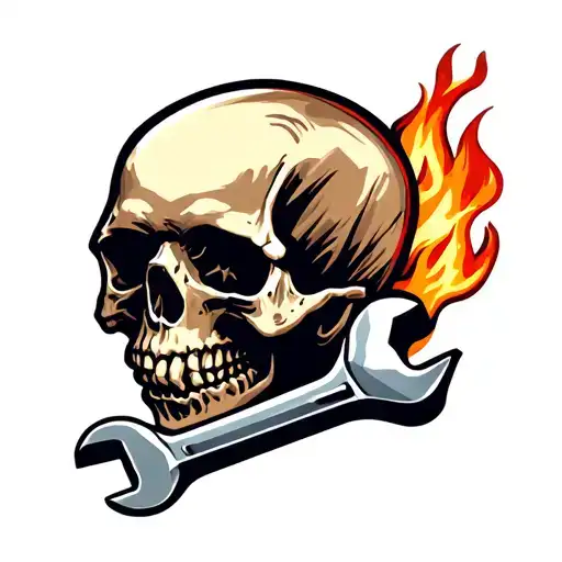 Skull Hinged Wrench Fire