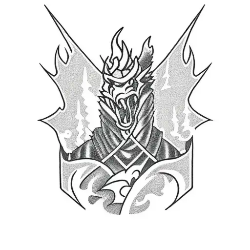 Knight On A Hiking Trail Battling A Fire Dragon