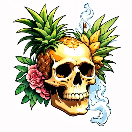 Pineapple Skull Smoking Joint