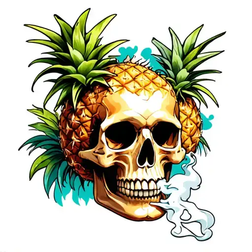 Pineapple Skull Smoking Joint