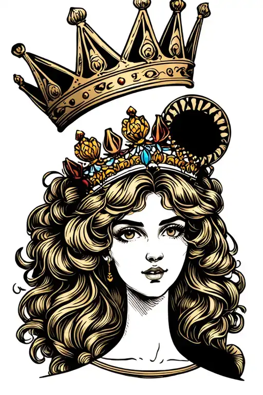 Small Crown And Queen From A Card