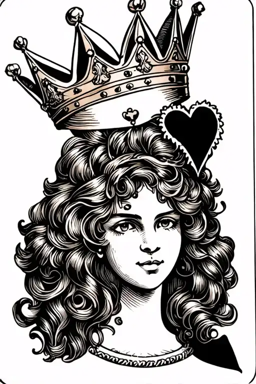 Small Crown And Heart From A Card