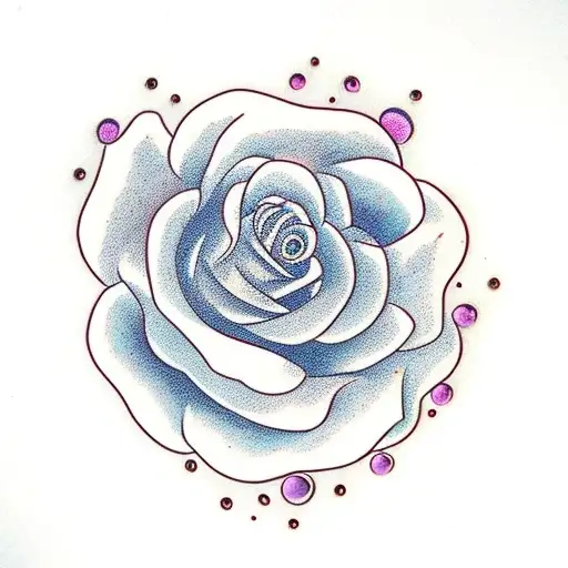 Watery Rose Surrounded By Pearls Masculine