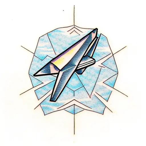 Paper Airplane With Japanese Pattern