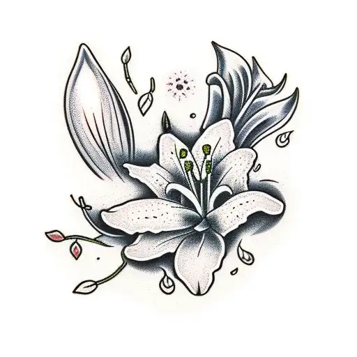 Lily Flower With Dragon