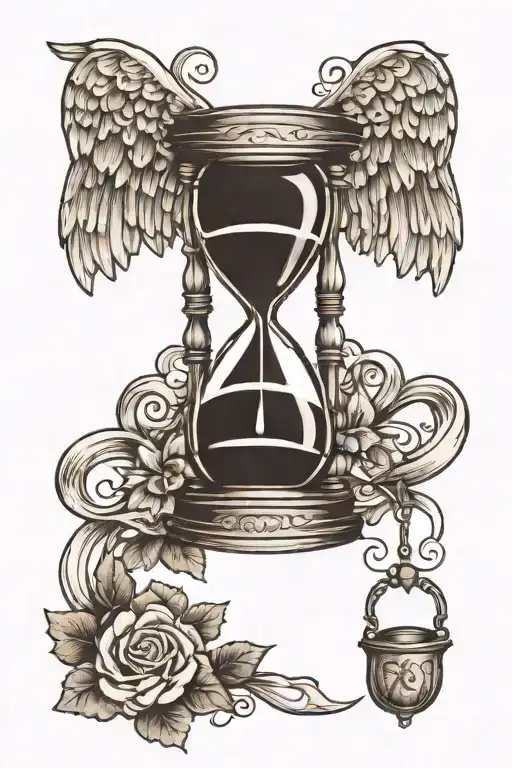 Hourglass With Angel Wings