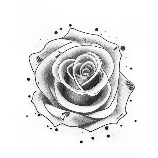 Black And White Roses With Red Streaks Throughout And A Broken Clock In The Middle For Forearm