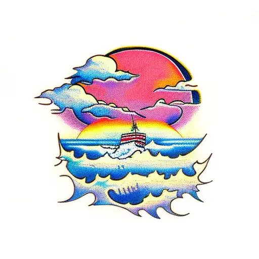 A Sunset Over The Mediterranean Sea