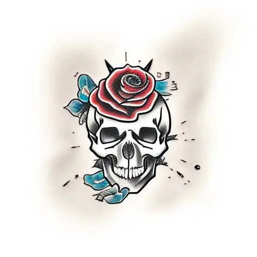 Horses American Flag Roses Skull