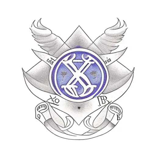 Sleeve About Family With Initials Of Kids Sbxe With A Small Halo Slanted Over The X