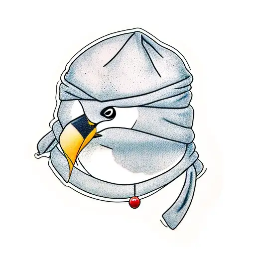 Penguin With A Beanie In A Straight Jacket