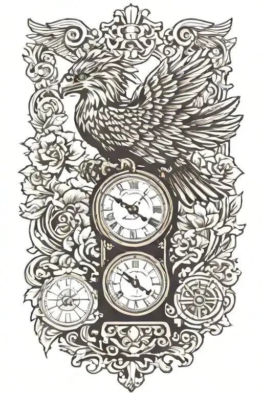 Eagle On Grandfather Clock