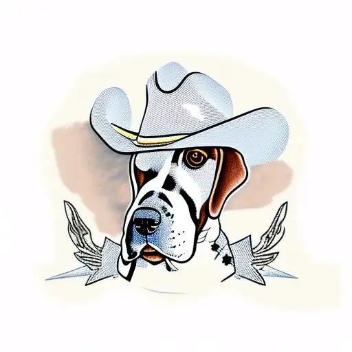 Basset Hound With Cowboy Hat