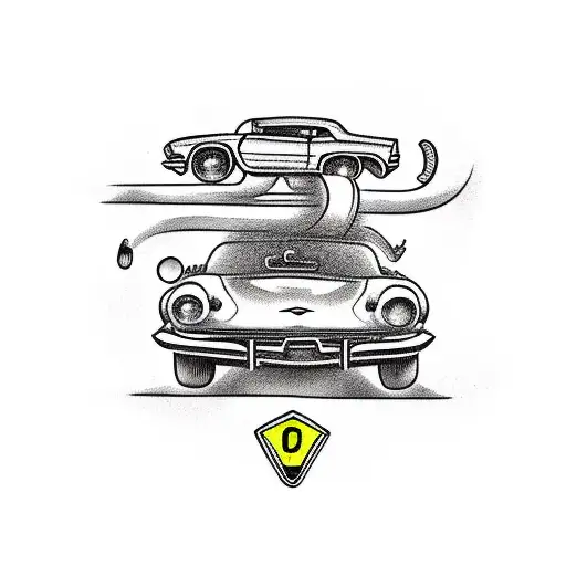 People Changing Car Tyre Whilst Car Is Driving On Two Wheels