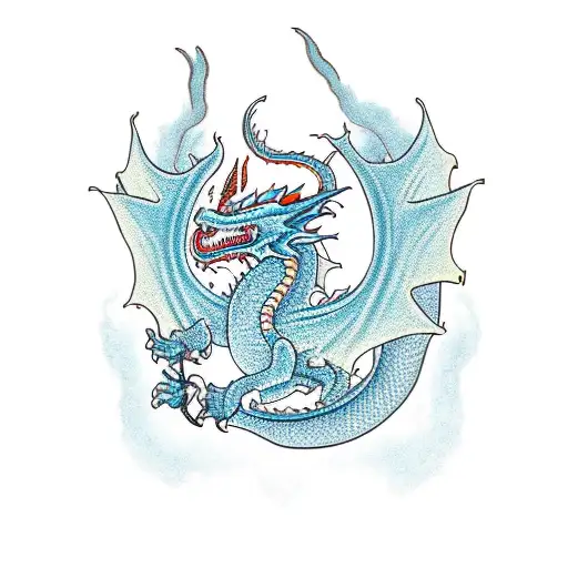 A Traditional-style Dragon Holding A Medical Caduceus