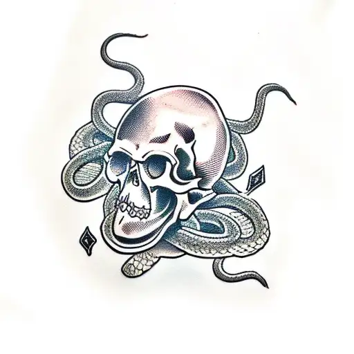 Skull & Snake Neo Traditional