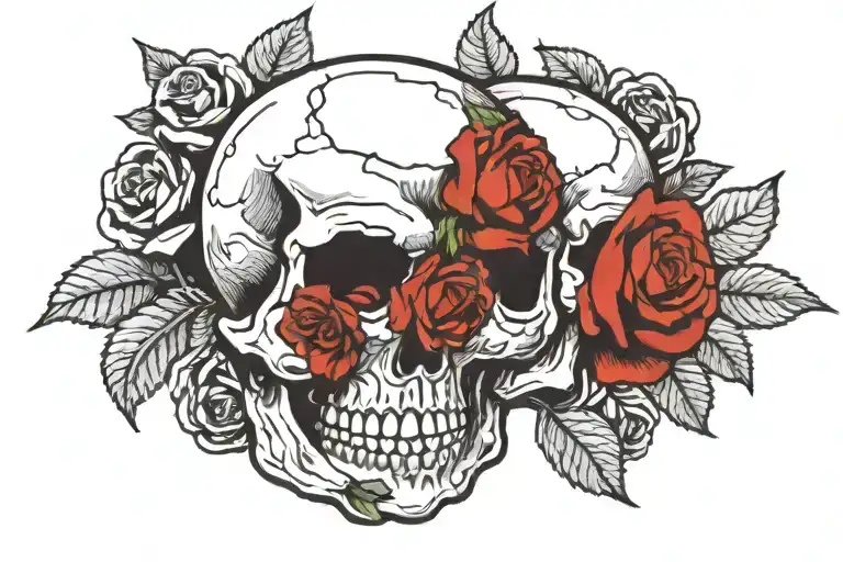 Skull Hand Holding Rose And Handing It To Normal Hand
