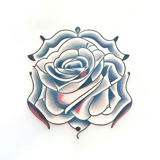 Horse Shoe With Roses And 3 Swallows