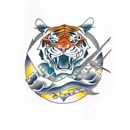 A Fierce Tiger Riding A Chopper