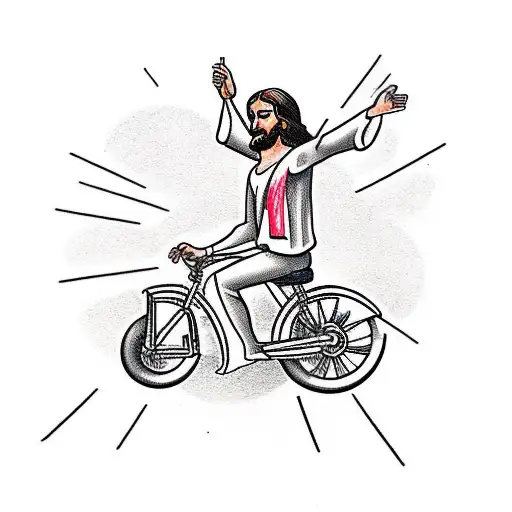 Jesus On A Tricycle With A Beer
