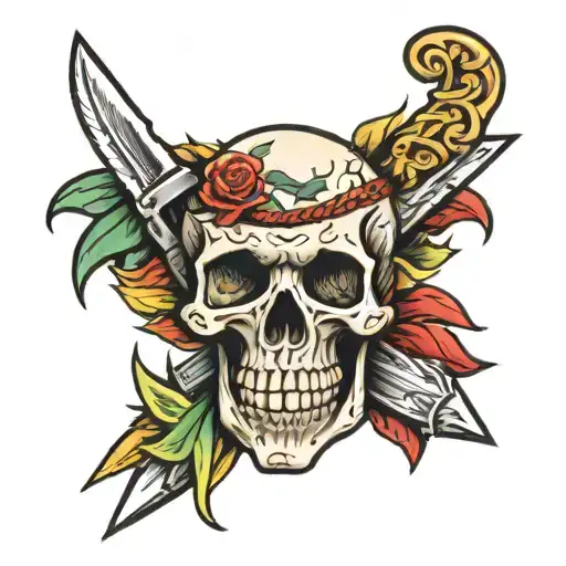Skull And Knife