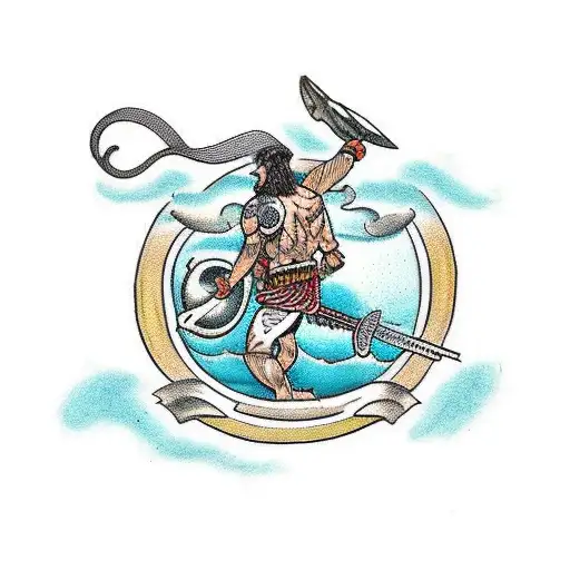 Lonely Warrior With A Greek God Body