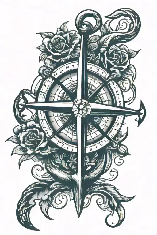 Anchor Compass Rose
