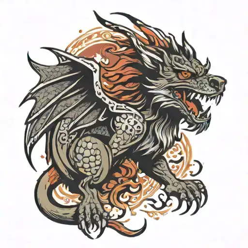 Wolf Devil Dangerous Dragon Flying
