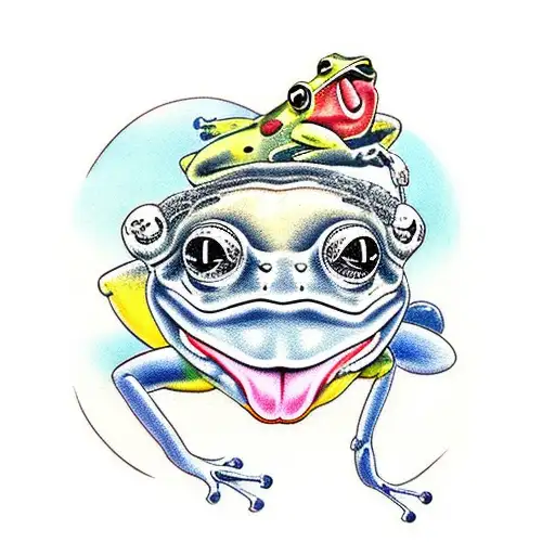 Frog Who Is Drinking Bear