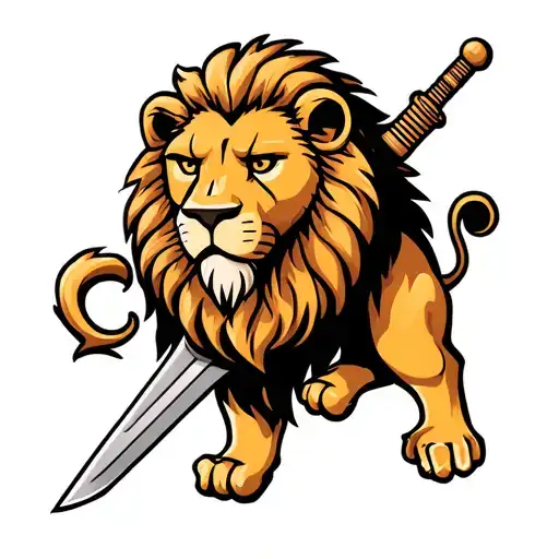 Lion With Sword