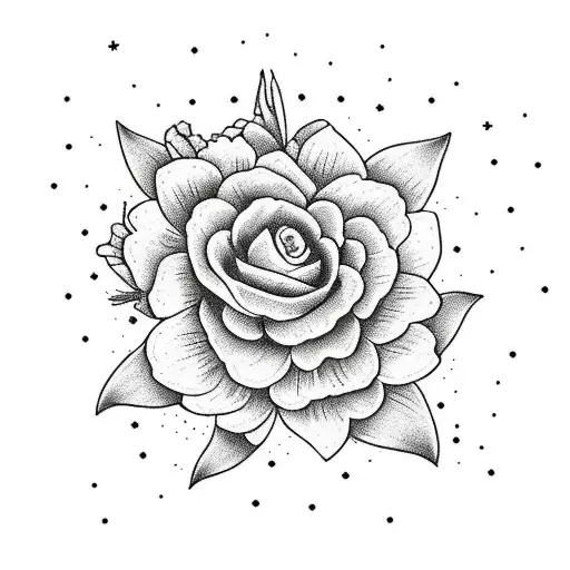 A Marigold Flower Surrounded By A Constellation Of Scorpio