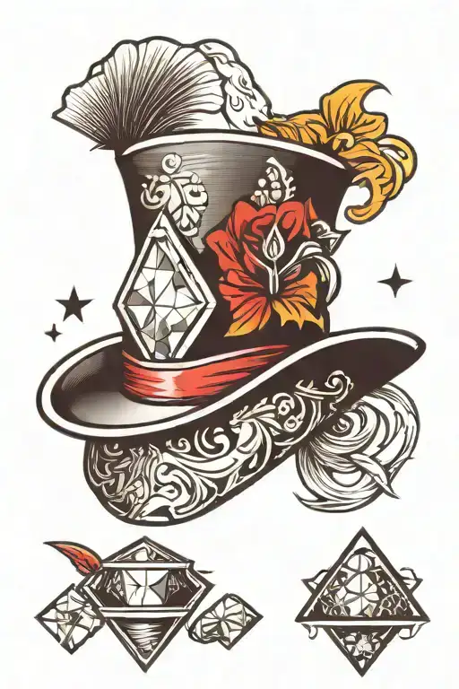 Diamond Icon And Fedora Hat